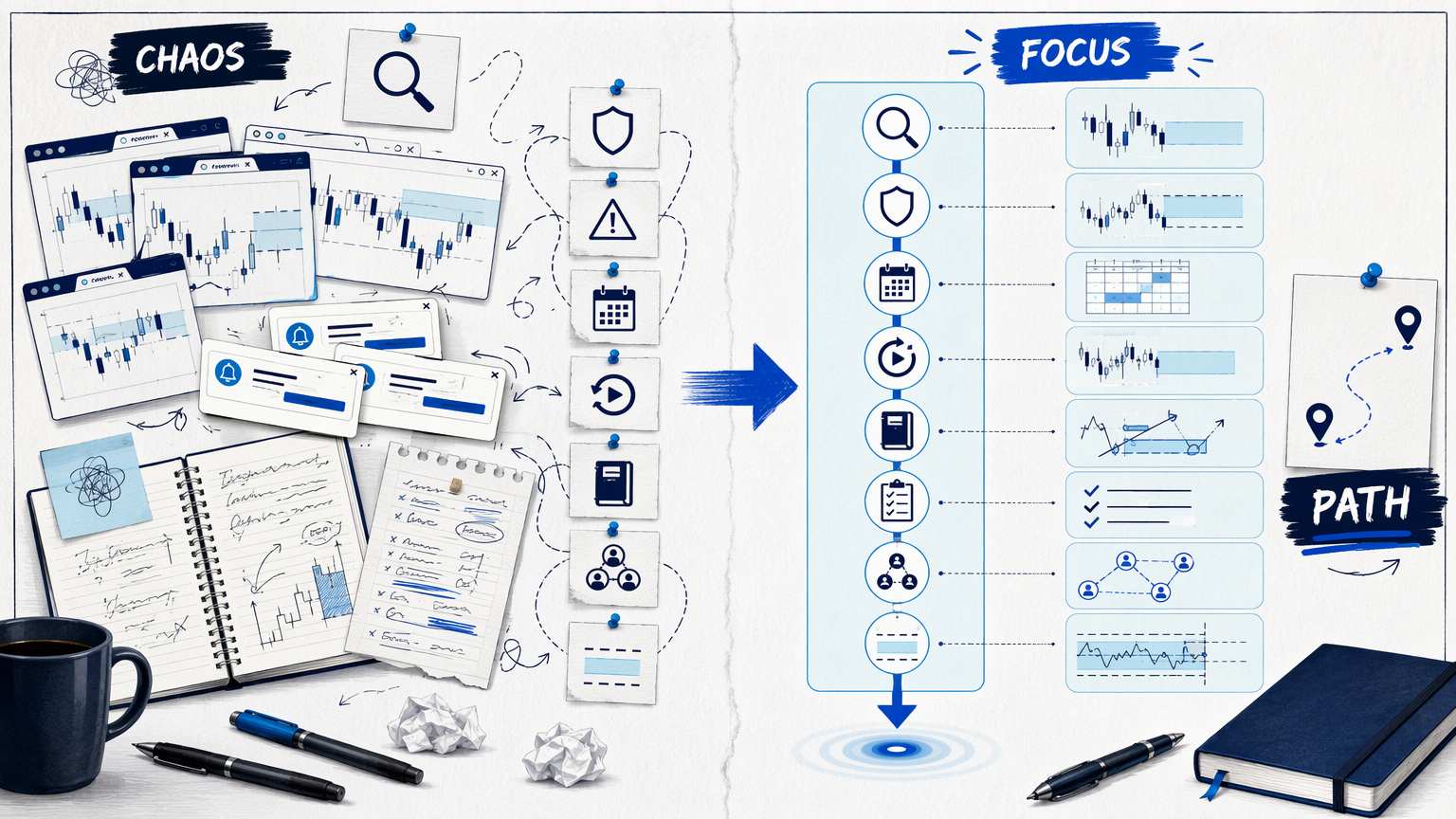 How to Watch Live Trading Sessions Without Chasing Every Move: the trader problem map visual