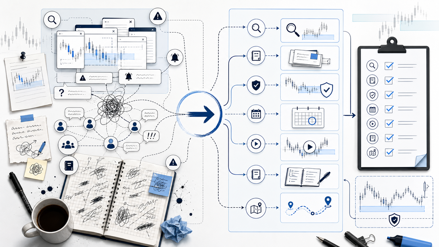 Trading Psychology in a Live Room: The Hidden Test: the trader problem map visual